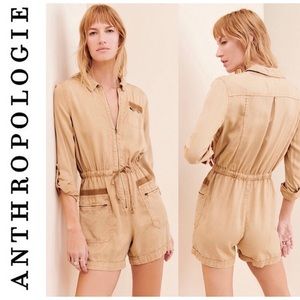 NWT Anthropologie Ivy Utility Zip Up Tencel Romper